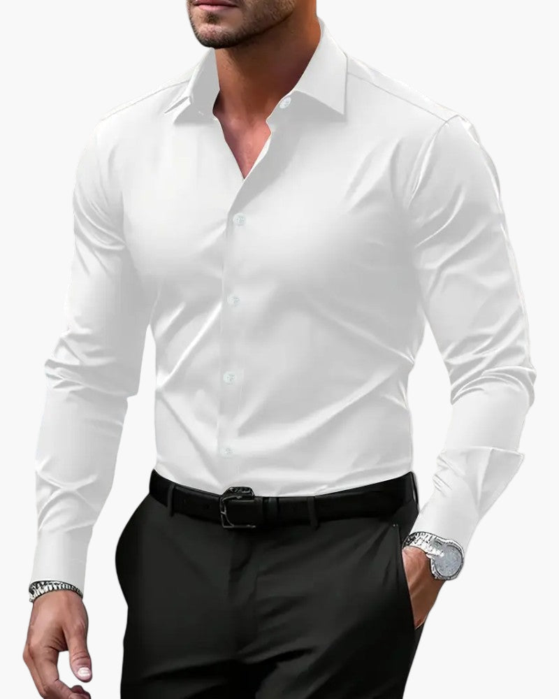 Chemise business ajustée pour homme – chemise moderne à manches longues pour le bureau et les occasions élégantes