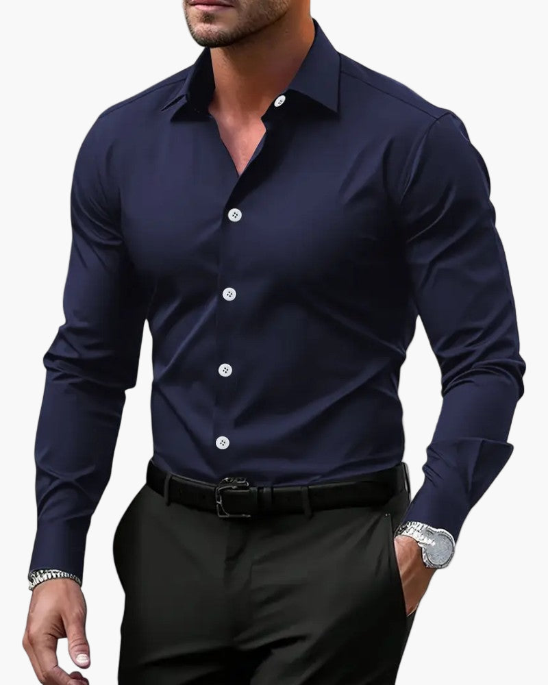 Chemise business ajustée pour homme – chemise moderne à manches longues pour le bureau et les occasions élégantes