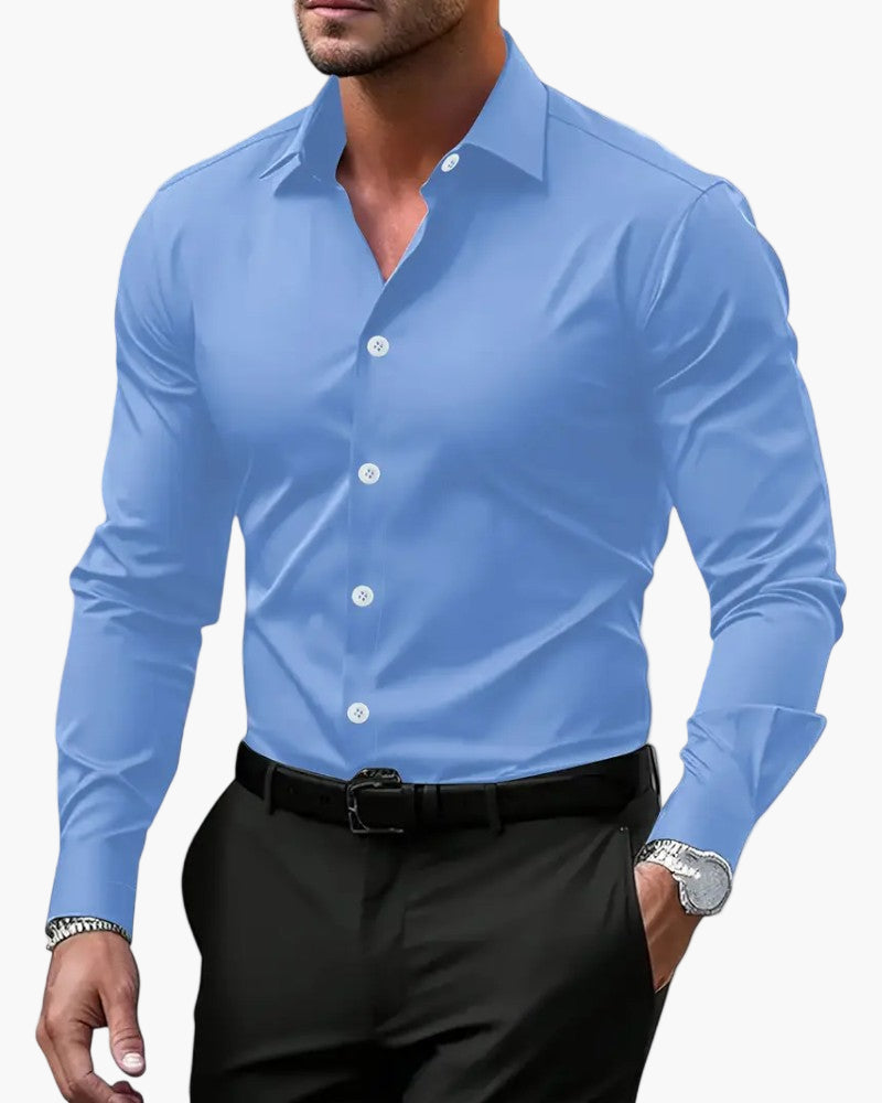 Chemise business ajustée pour homme – chemise moderne à manches longues pour le bureau et les occasions élégantes