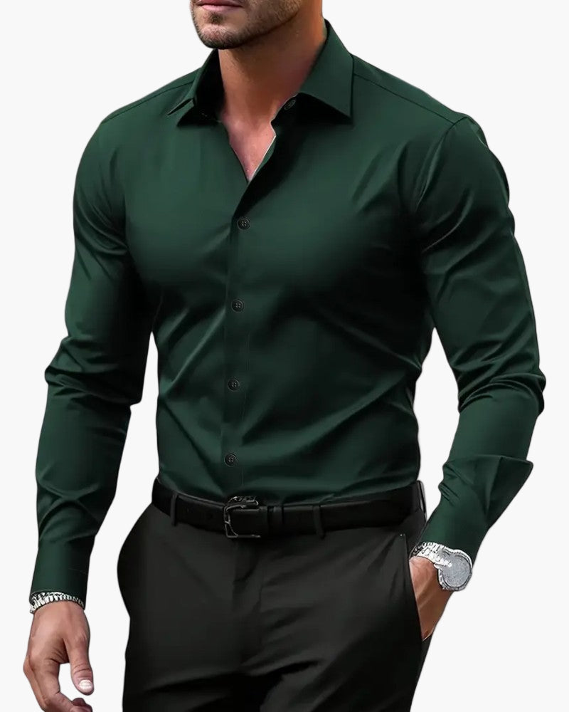 Chemise business ajustée pour homme – chemise moderne à manches longues pour le bureau et les occasions élégantes