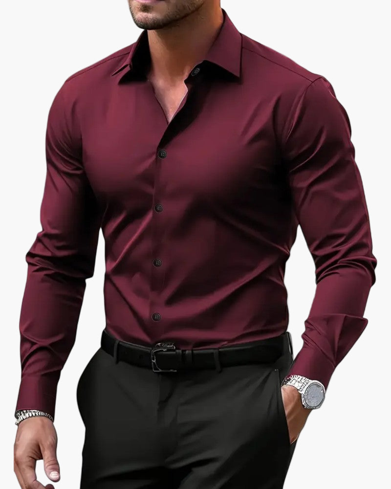 Chemise business ajustée pour homme – chemise moderne à manches longues pour le bureau et les occasions élégantes