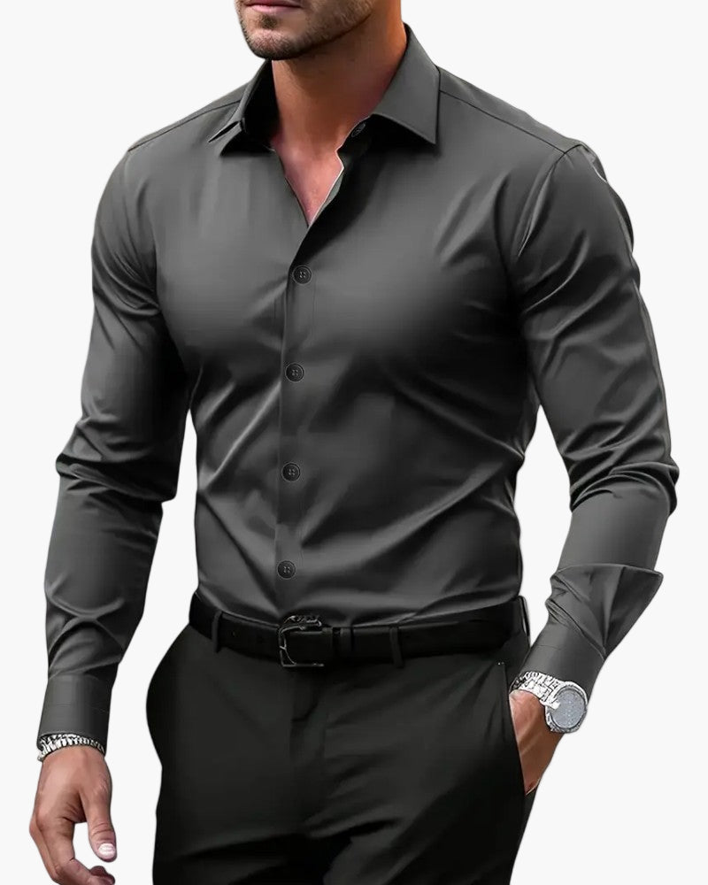 Chemise business ajustée pour homme – chemise moderne à manches longues pour le bureau et les occasions élégantes