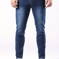 Jean décontracté en denim extensible pour homme, coupe ajustée