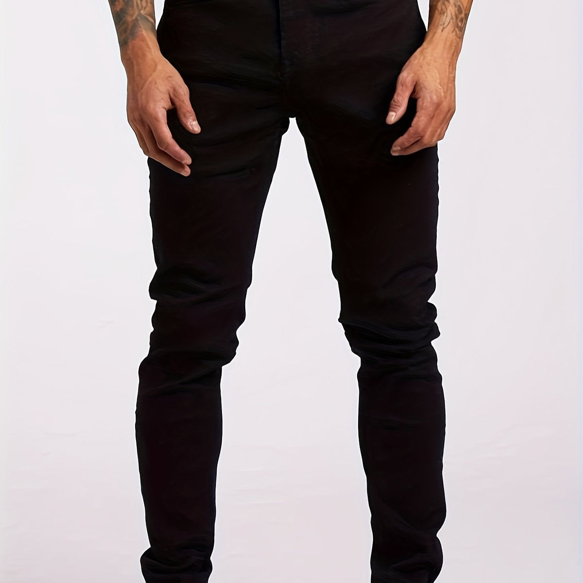 Jean décontracté en denim extensible pour homme, coupe ajustée
