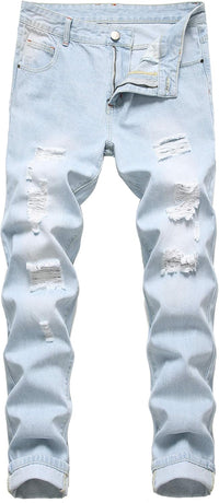 Jean déchiré pour homme à coupe slim