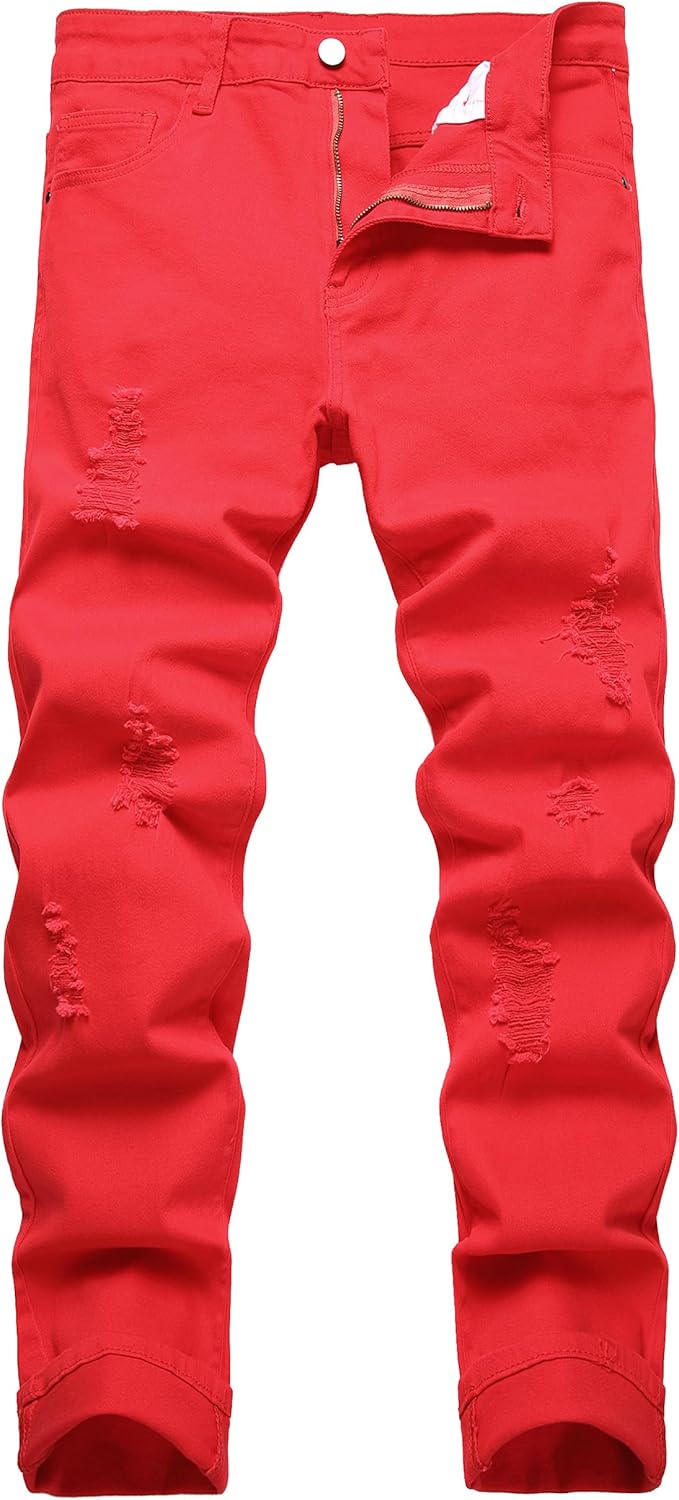 Jean déchiré pour homme à coupe slim