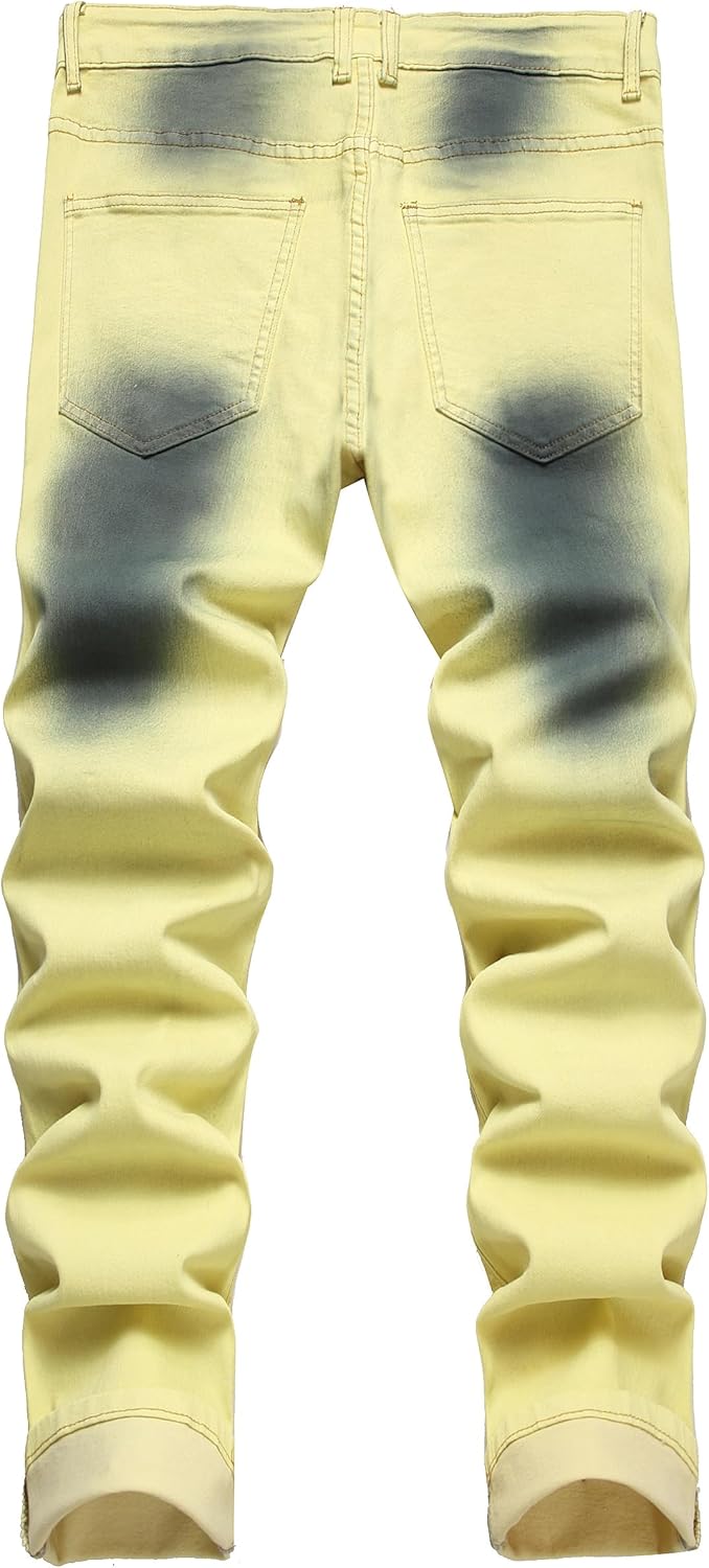 Jean déchiré pour homme à coupe slim
