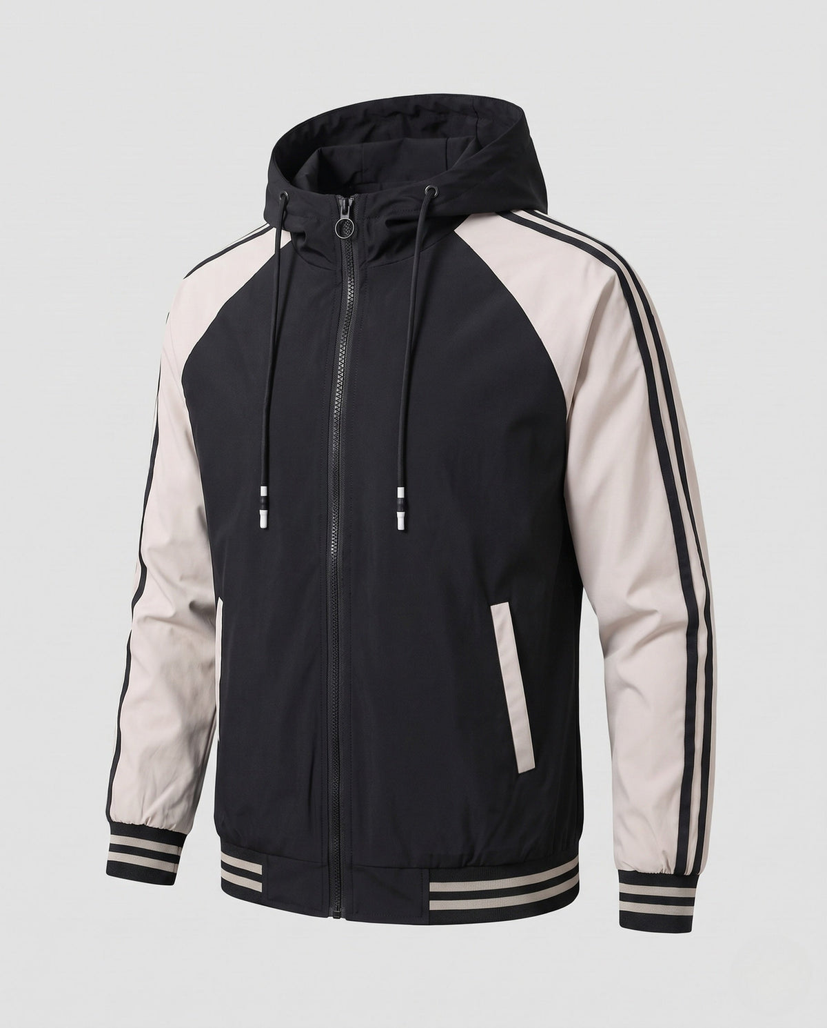 Veste à capuche sportive pour homme avec empiècements colorés et poches