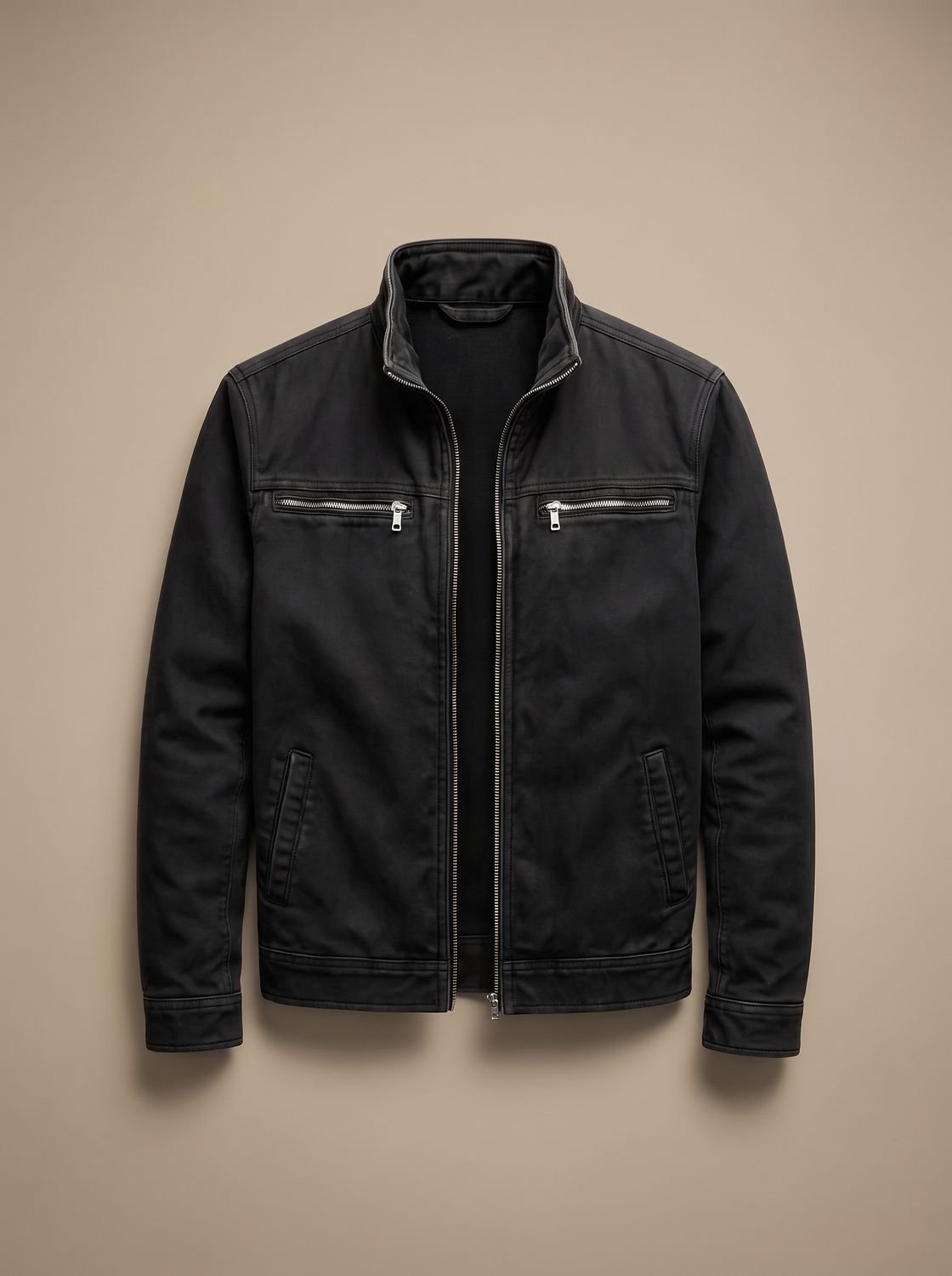 Men's Stand-Collar Full-Zip Slim-Fit Bomber Jacket