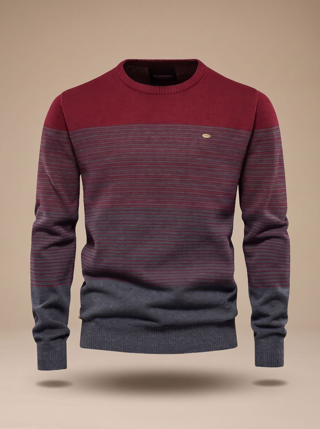 Men's Striped Colorblock Crewneck Knit Pullover Sweater