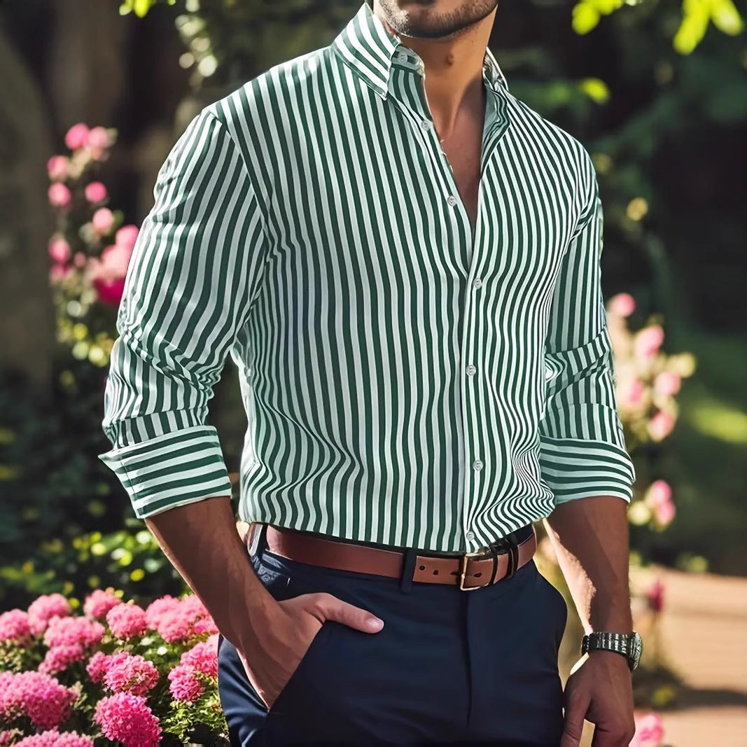 Men's Striped Long-Sleeve Shirt