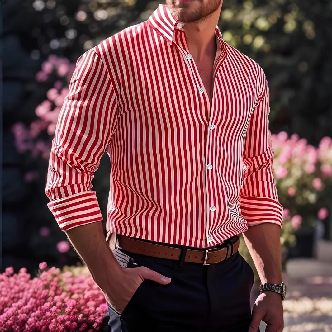 Men's Striped Long-Sleeve Shirt