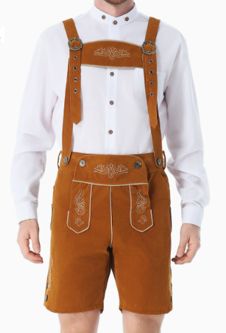 Men's Traditional Outfit with Lederhosen and Hat