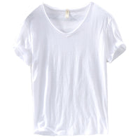 Men's V-neck Linen Cotton Shirt