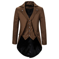 Men's Victorian Tailcoat with Integrated Waistcoat and Swallowtail