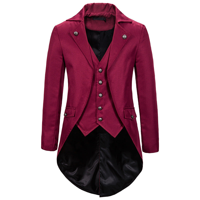 Men's Victorian Tailcoat with Integrated Waistcoat and Swallowtail