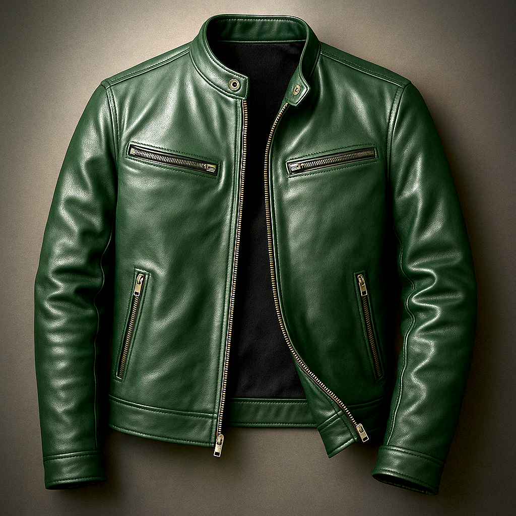 Veste vintage pour homme en cuir PU – veste classique rétro de motard