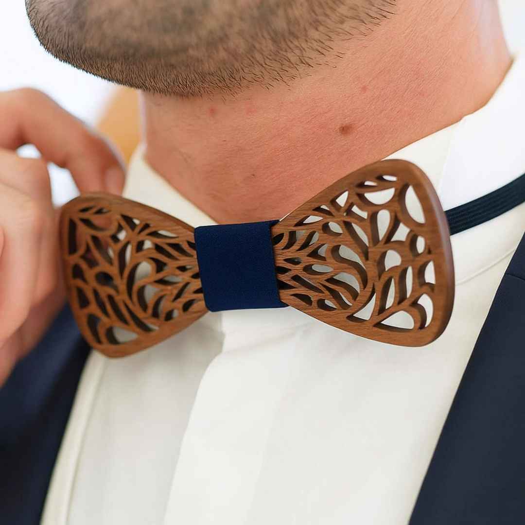 Nœud papillon en bois pour homme - Carpe koï