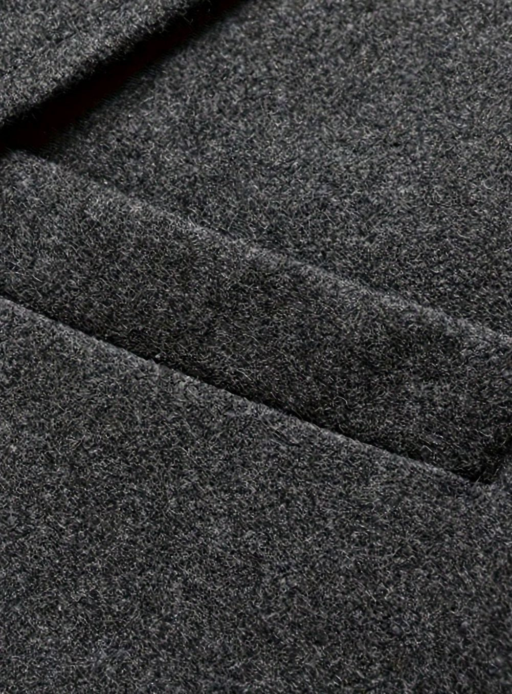 Long trench-coat pour hommes en laine, à coupe ajustée et boutonnage devant