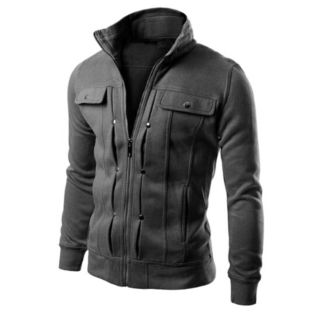 Men's Zip Up Jacket | Stand Collar Jacket – DavyDenver