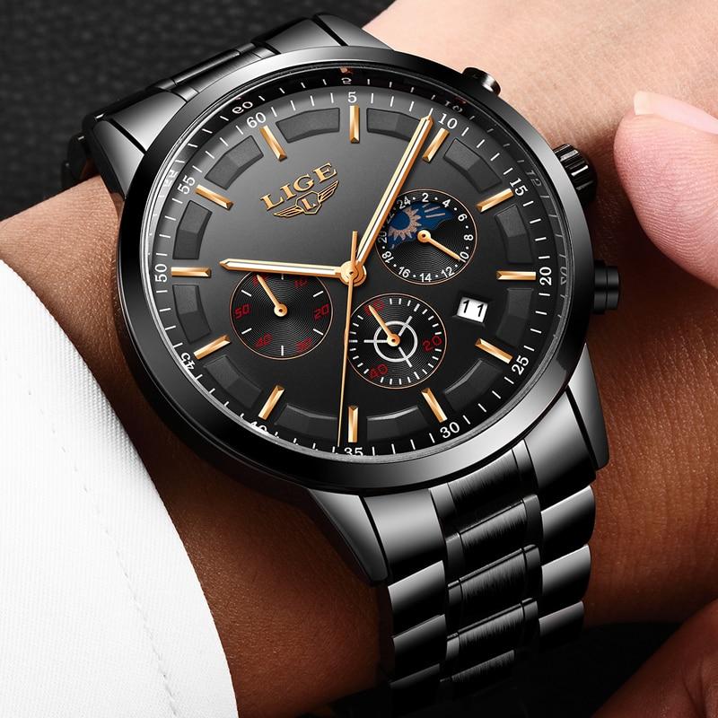 Military Black Steel Watch