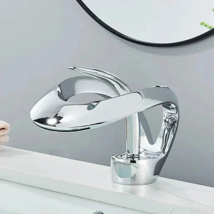 Robinet moderne en laiton effet cascade pour lavabo de salle de bains
