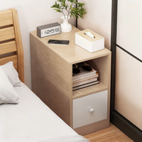 Modern Minimalist Rectangular MDF 1-Drawer Nightstand for Bedroom