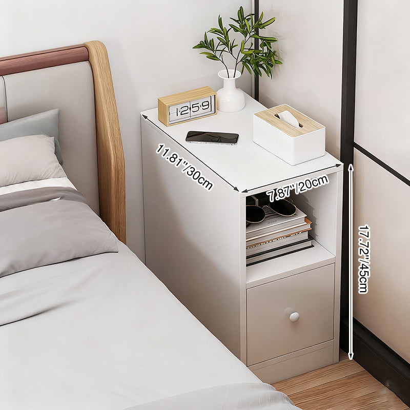 Modern Minimalist Rectangular MDF 1-Drawer Nightstand for Bedroom