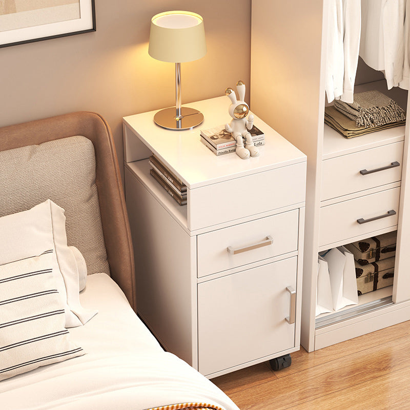 Modern Minimalist Rectangular MDF 1-Drawer Nightstand for Bedroom