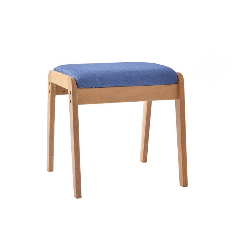 Tabouret de coiffeuse rectangulaire minimaliste moderne en bois massif et lin pour chambre