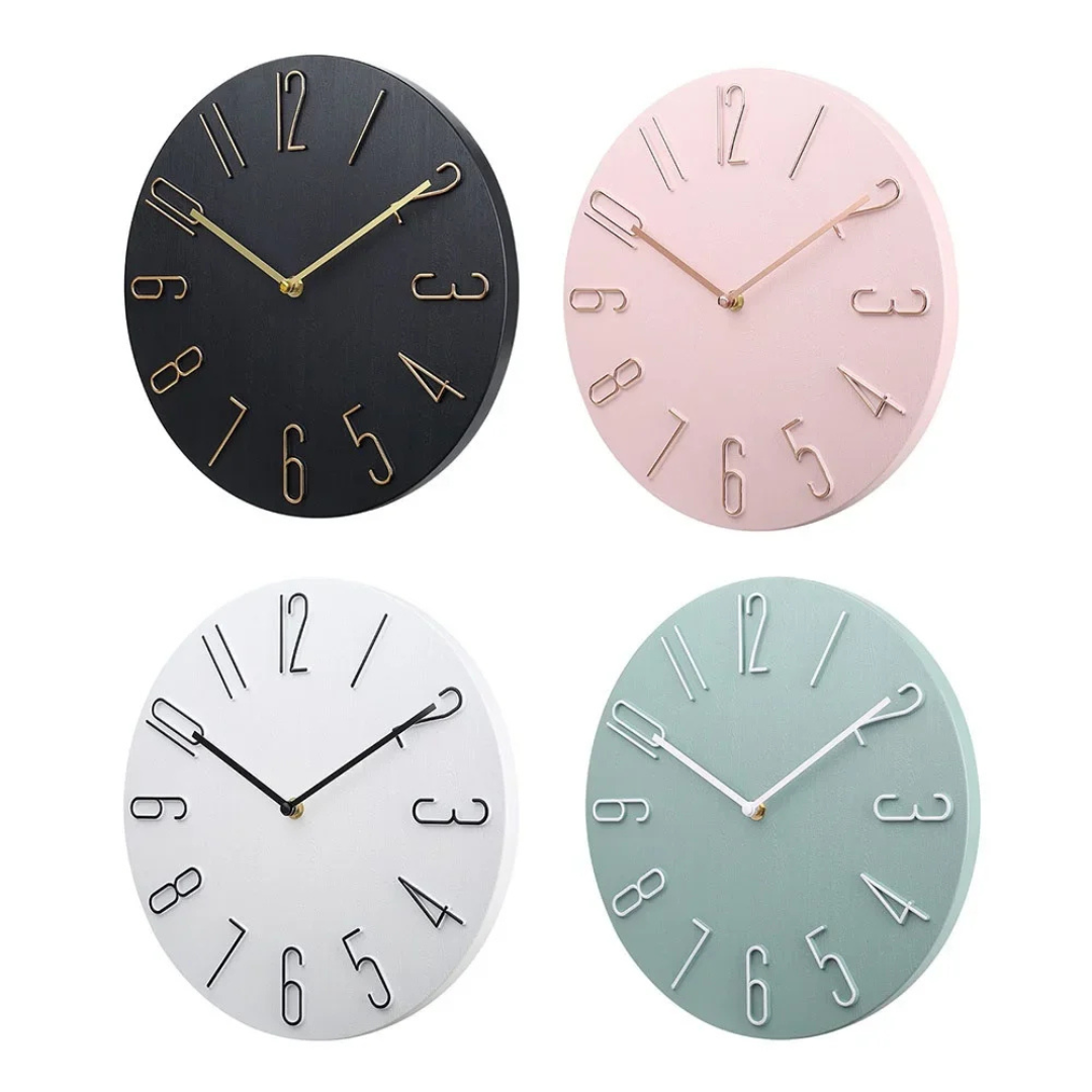 Modern Wall Clock with Colorful Accent