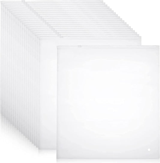 Multi-Purpose Frosted Zip Storage Bags – 20-Pack Plastic Garment Sleeves (Buy 2 Sets, Take 1 FREE)