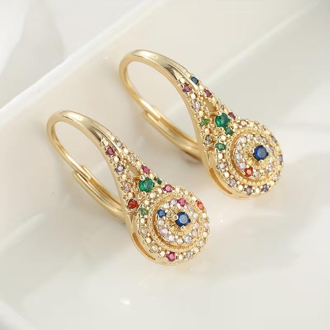 Boucles d'oreilles scintillantes multicolores