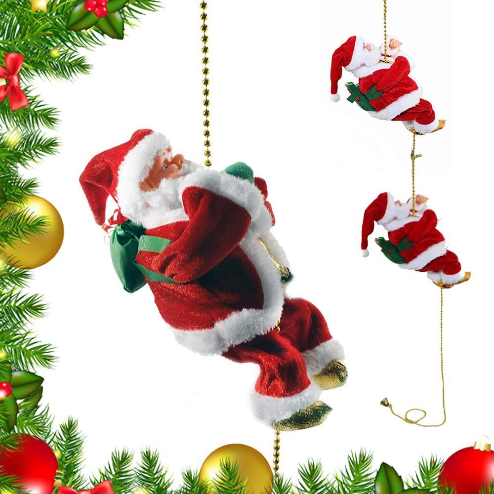 Père Noël musical qui grimpe à une corde
