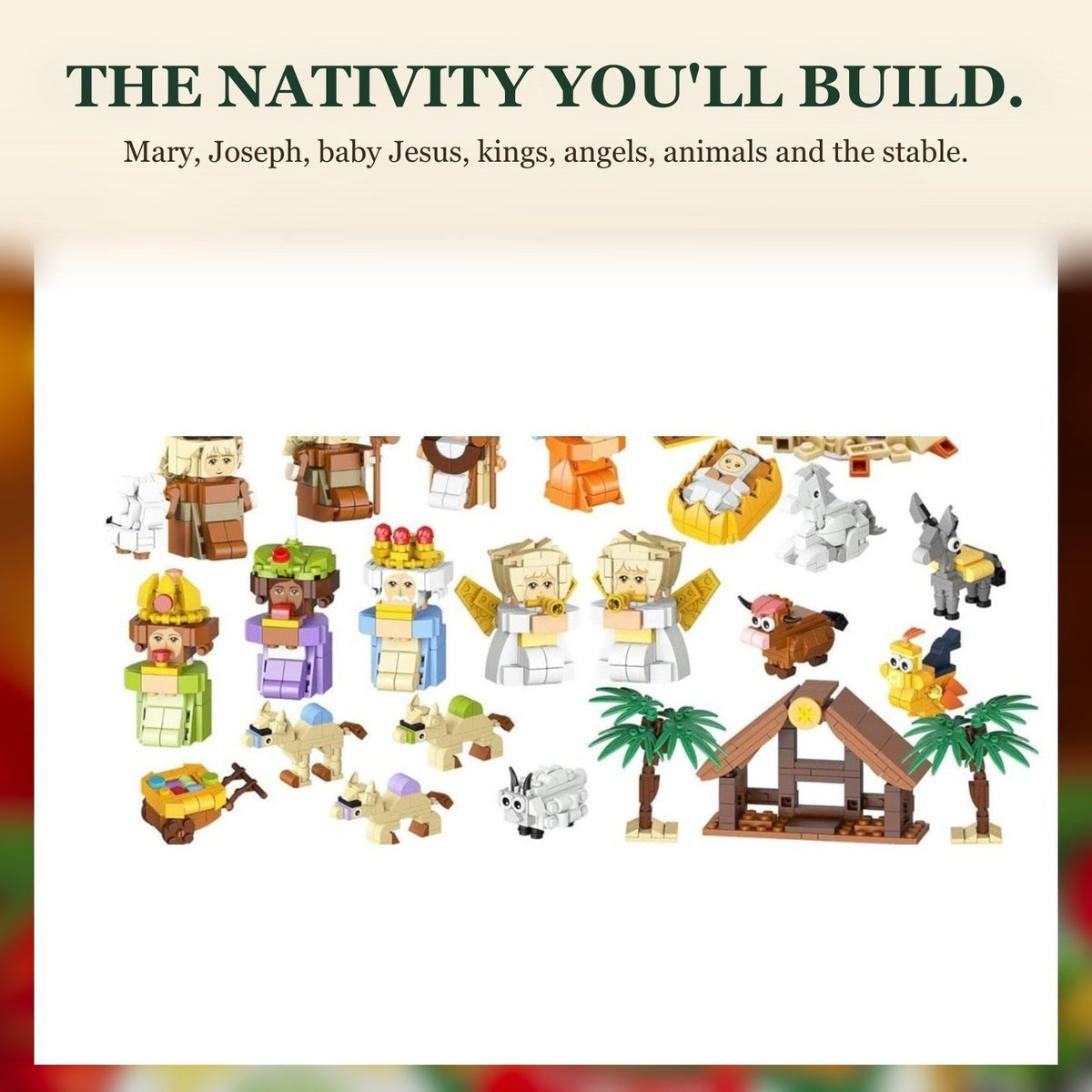 Nativity Building Block Advent Calendar, 1495 Pieces in 24 Numbered Boxes