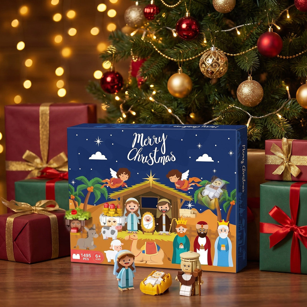 Nativity Building Block Advent Calendar, 1495 Pieces in 24 Numbered Boxes