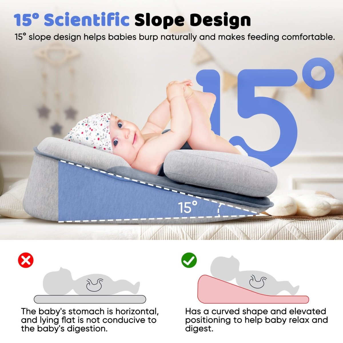 NESTLENAP Baby Pillow – Ergonomic Pillow for Safe Baby Sleep