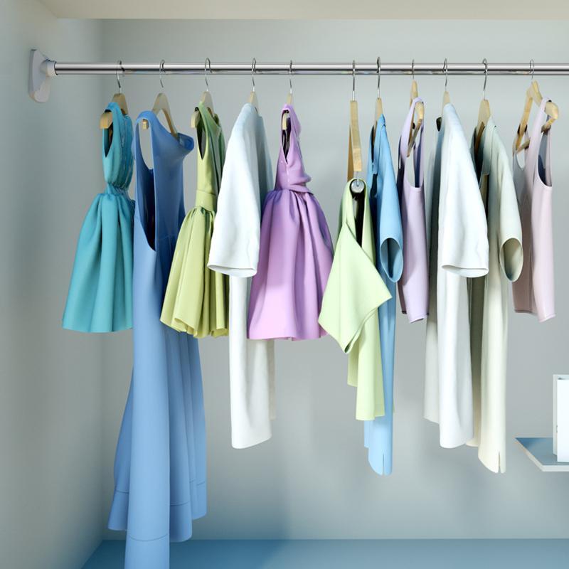 No-Drill Telescopic Clothes Hanging Rod