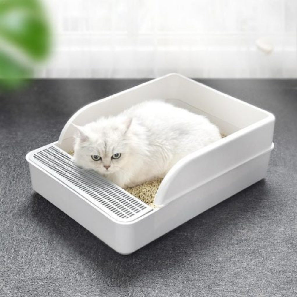 No-Mess Cat Litter Tray with High Walls and Scoop