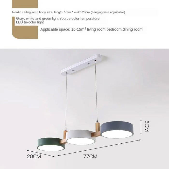 Nordic Multi-Light Flush Ceiling Light For Kitchen & Dining