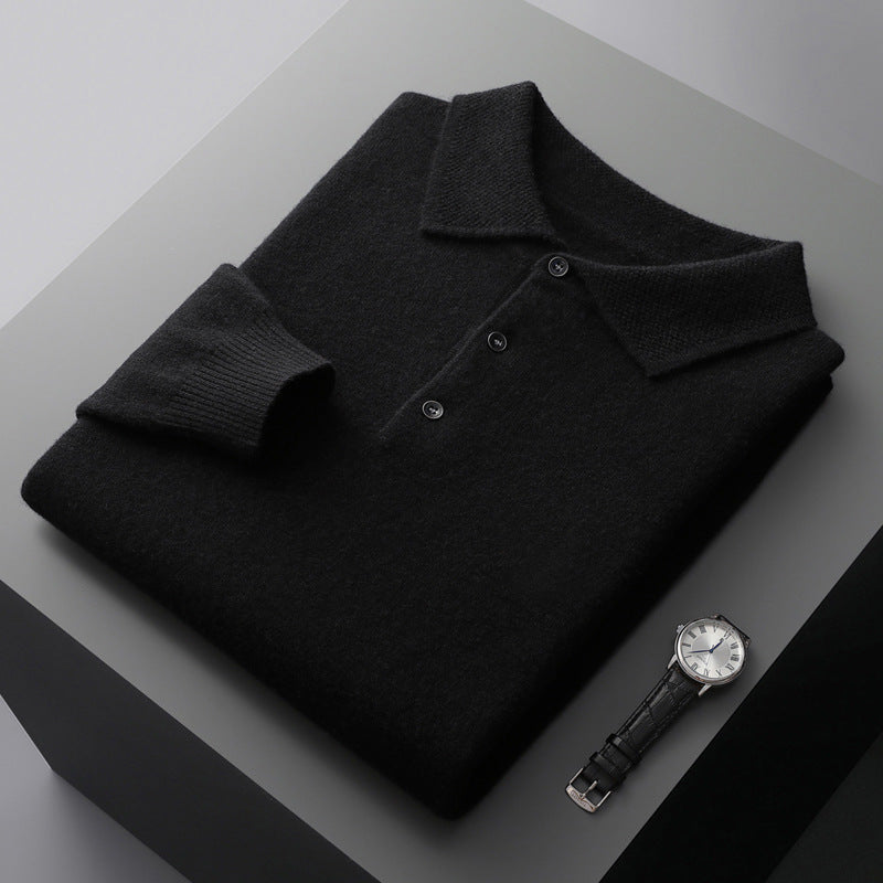 NordicLuxe Stockholm-Style Cashmere-Merino Wool Polo Shirt