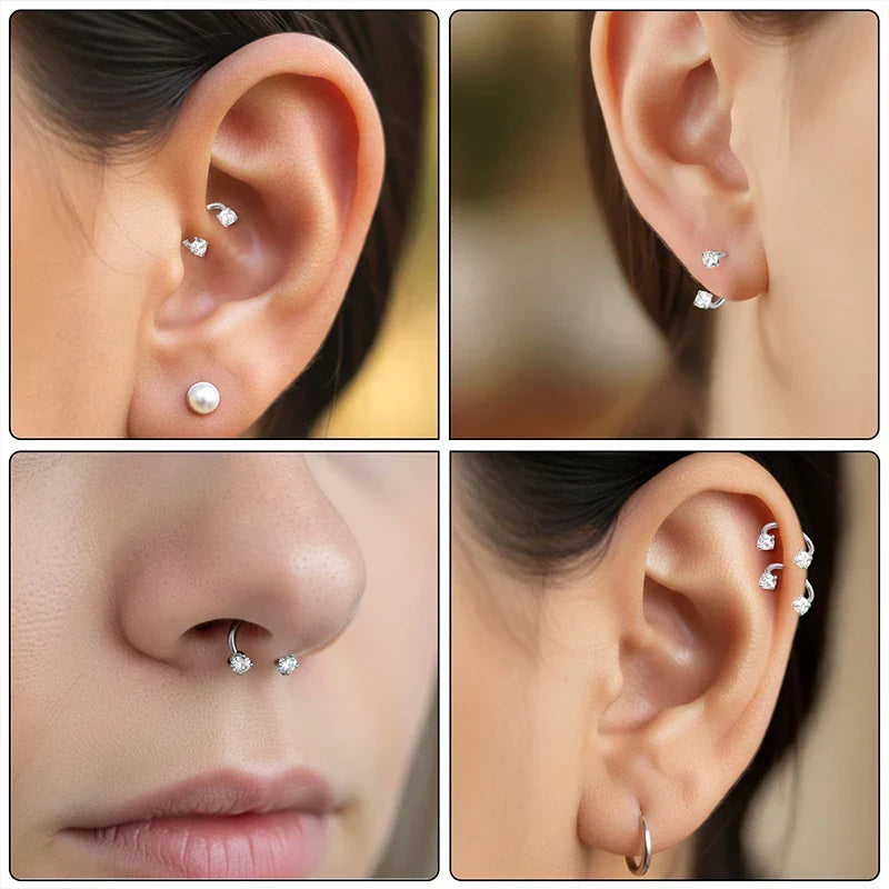 Anneau de nez : ensemble élégant de bijoux de nez et de boucles d’oreilles pour tous les jours