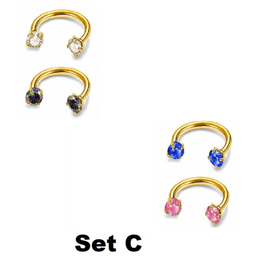 Anneau de nez : ensemble élégant de bijoux de nez et de boucles d’oreilles pour tous les jours
