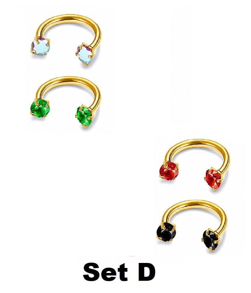 Anneau de nez : ensemble élégant de bijoux de nez et de boucles d’oreilles pour tous les jours