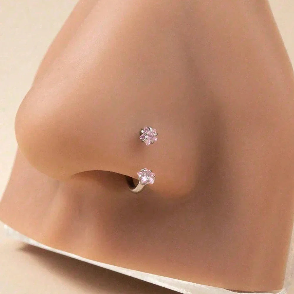 Anneau de nez : ensemble élégant de bijoux de nez et de boucles d’oreilles pour tous les jours