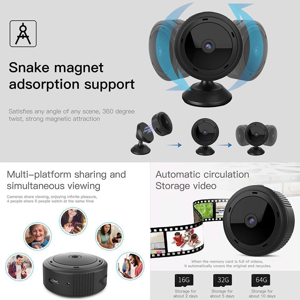 NovaGuard 1080P WiFi Mini Camera For Quiet Baby Monitoring And Home Security
