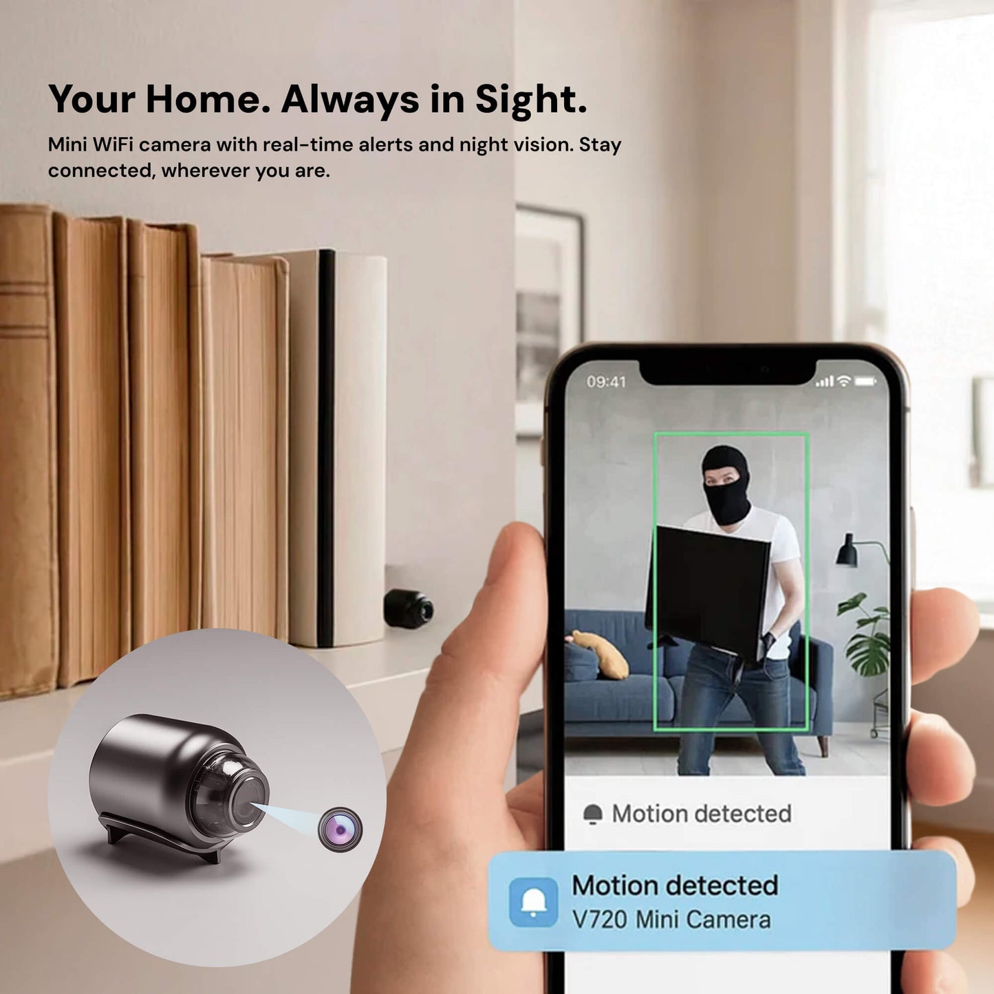 NovaGuard Nanny Camera 1080P Wireless Audio for Discreet Monitoring