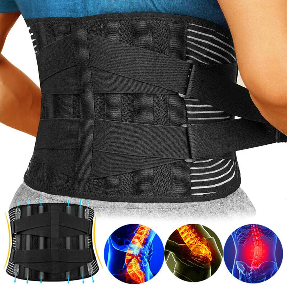 OrthoFlexa Back Support Belt | 360° Lumbar Support with Memory Aluminum and Steel Springs | Breathable & Invisible Under Clothing