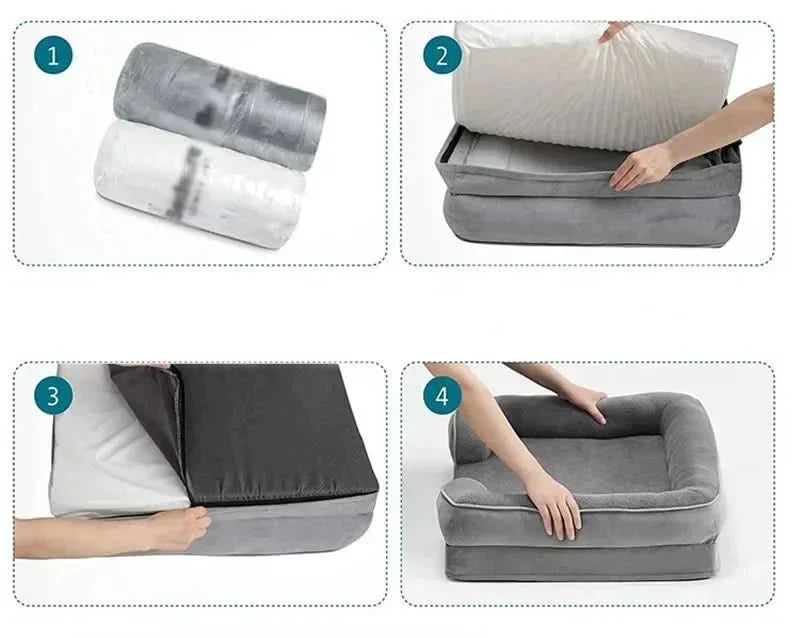 Orthopedic Dog Bed for Joint Relief with Removable Velvet Cover