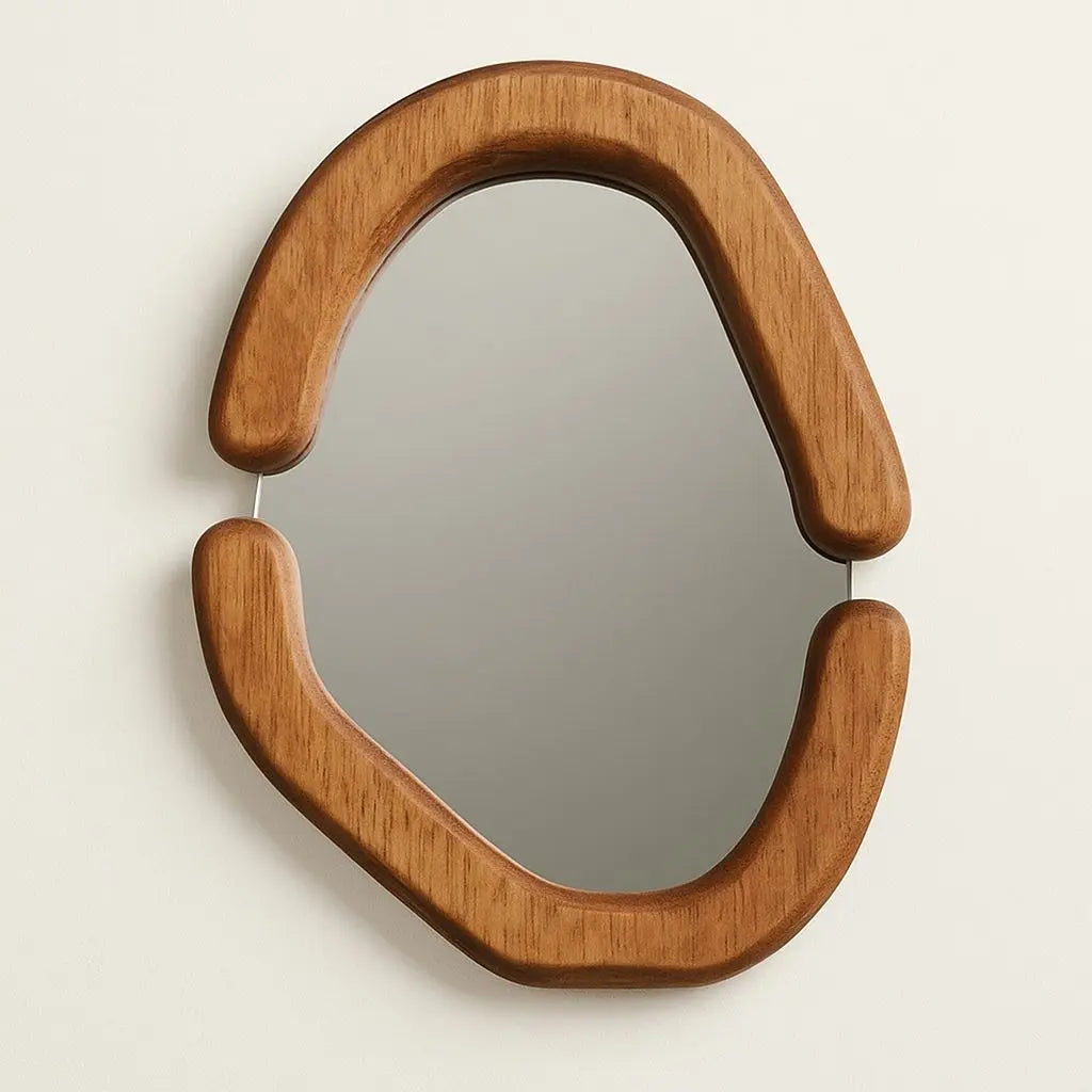 Miroir avec cadre ovale en bois